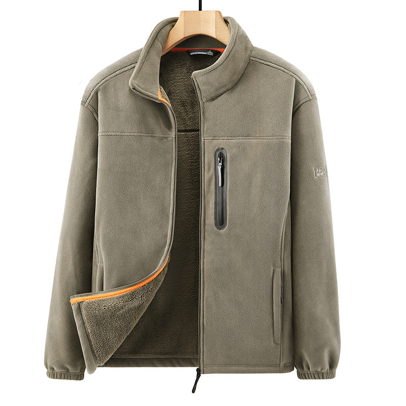 Herren Microfleece-Outdoorjacke mit wasserdichter Brusttasche, Stehkragen und Teddyfleece-Innenfutter Echo Archiv