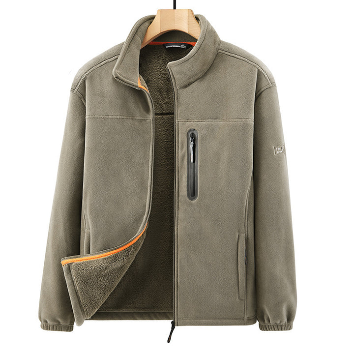 Herren Microfleece-Outdoorjacke mit wasserdichter Brusttasche, Stehkragen und Teddyfleece-Innenfutter Echo Archiv