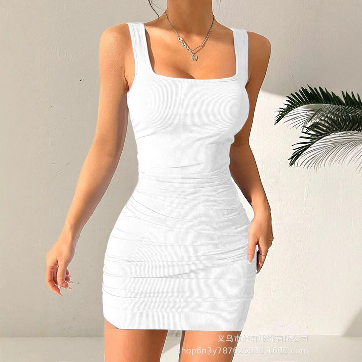 Damen figurbetontes Minikleid mit angeschnittenen Trägern und Raffung Echo Archiv