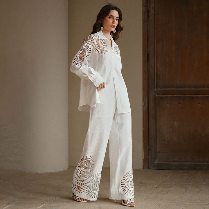 Damen Elegante Blusen und Hosen Kombination Echo Archiv