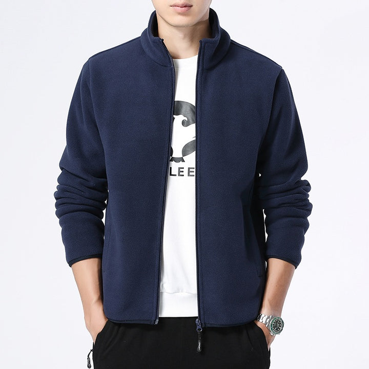 Herren Fleecejacke mit Stehkragen, durchgehendem Reißverschluss & Eingrifftaschen Echoarchiv