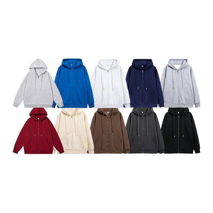 Unisex Oversize Kapuzen-Sweatjacke mit durchgehendem Reißverschluss, Kängurutaschen und gerippten Bündchen Echo Archiv
