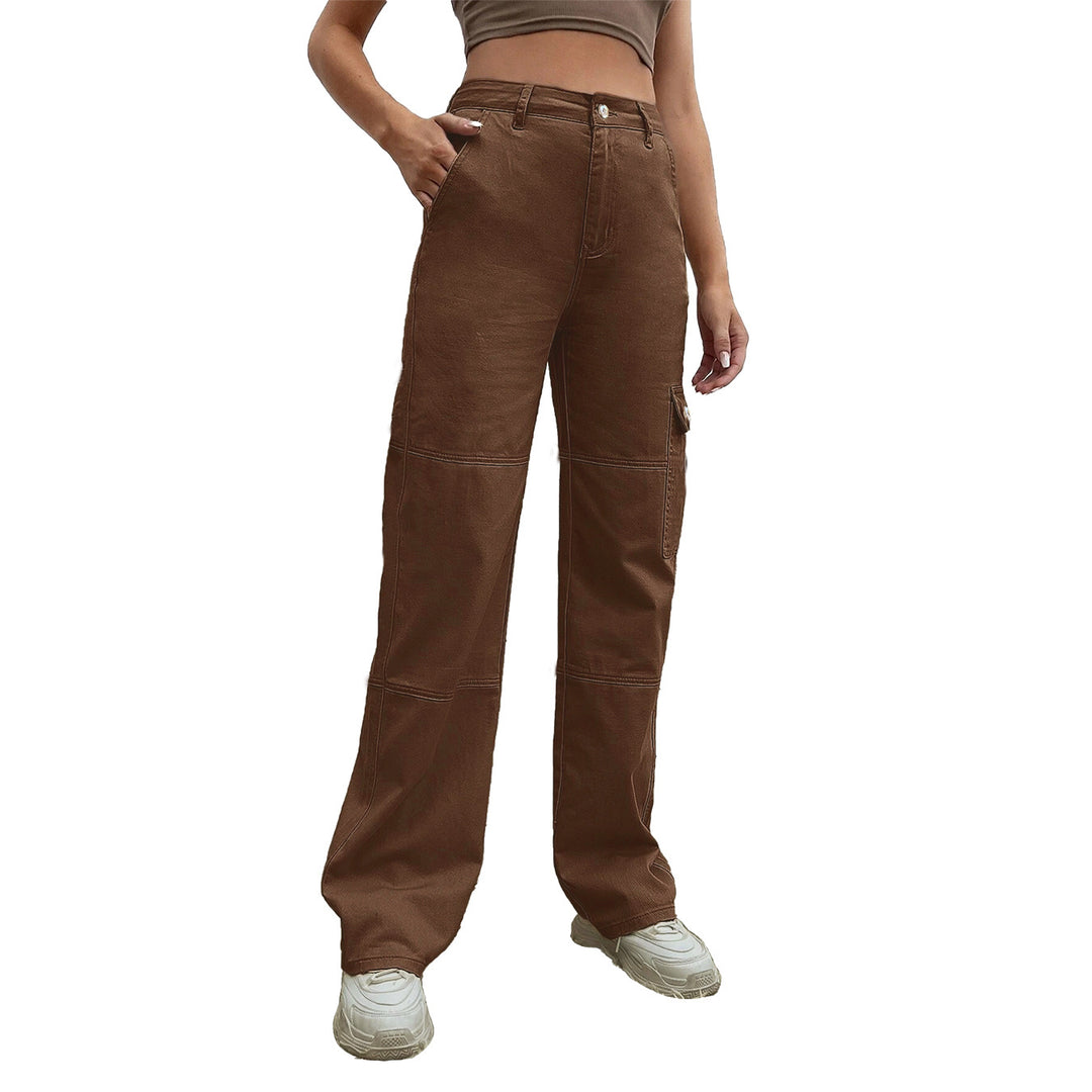 Damen Hochtaillierte Utility-Cargo-Hose im Wide‑Leg aus robustem Denim Echo Archiv