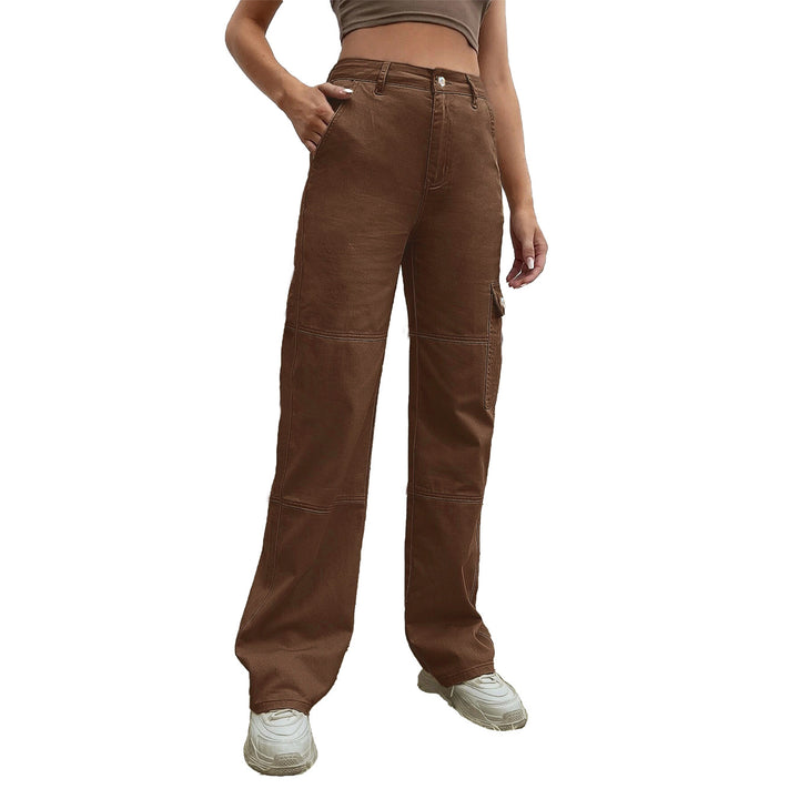 Damen Hochtaillierte Utility-Cargo-Hose im Wide‑Leg aus robustem Denim Echo Archiv