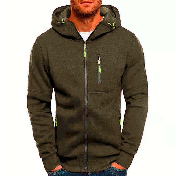 Herren Funktionsjacke mit praktischen Reißverschlusstaschen und verstellbarem Kapuzenrand Echoarchiv