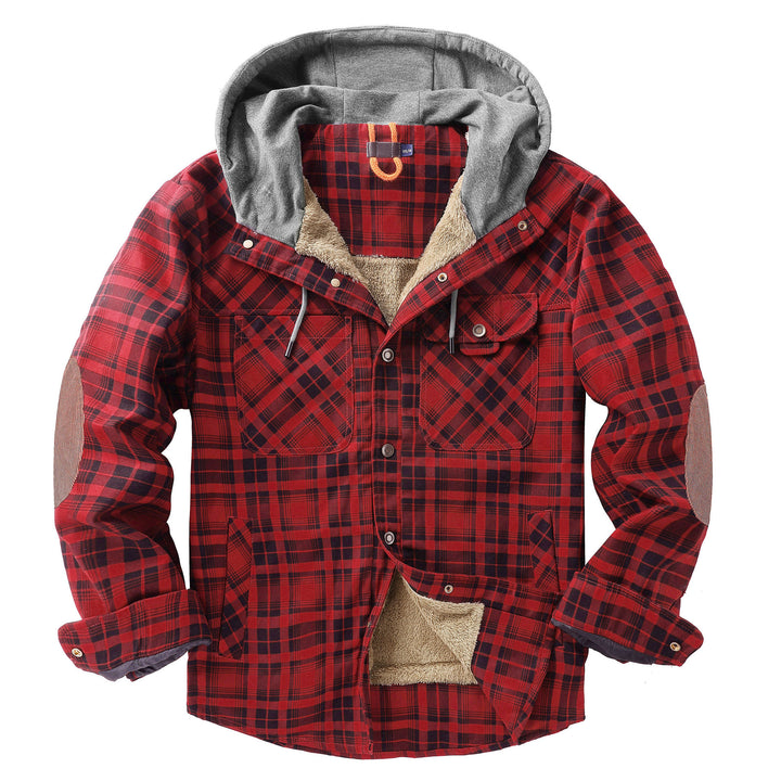 Herren Flanelljacke mit Kapuze und weichem Futter Echoarchiv
