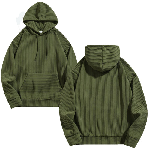 Herren lässiger Kapuzenpullover mit geripptem Design und praktischen Taschen Echoarchiv