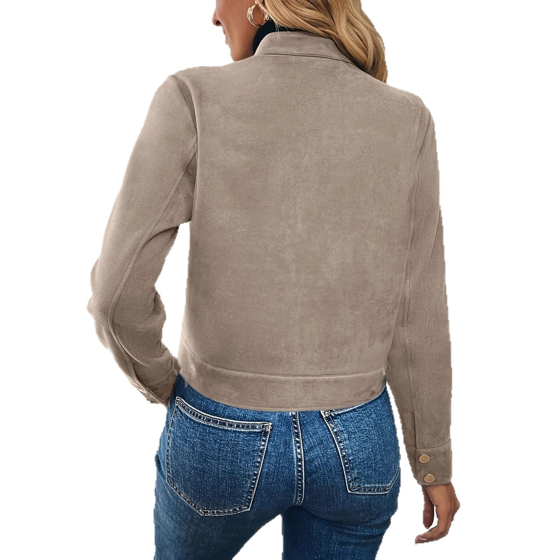 Damen Modische Kurzjacke aus Wildleder – Célinea