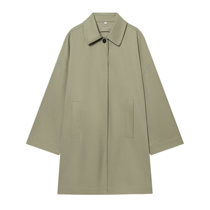 Damen Weitgeschnittener Cape‑Mantel mit verdeckter Knopfleiste und aufgesetzten Taschen Echo Archiv