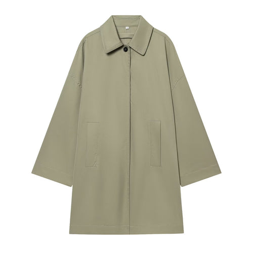 Damen Weitgeschnittener Cape‑Mantel mit verdeckter Knopfleiste und aufgesetzten Taschen Echo Archiv