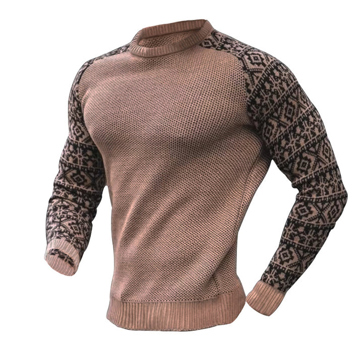 Herren Strickpullover mit grafischem Muster und strukturiertem Design Echoarchiv