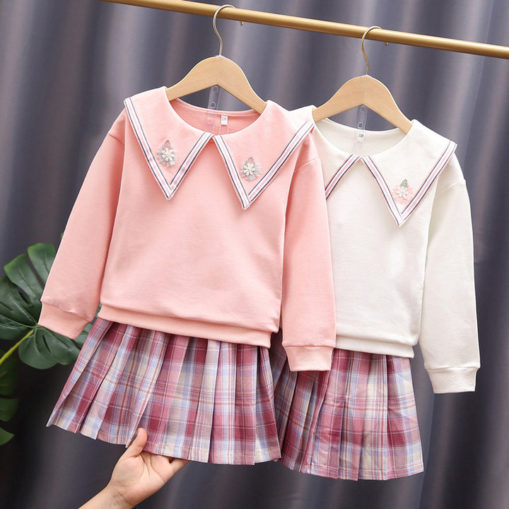 Damen Sweatshirt und Plissee-Rock Set Echo Archiv