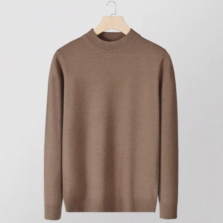 Damen Feinstrick-Stehkragenpullover aus Baumwollmix mit gerippten Bündchen Echoarchiv