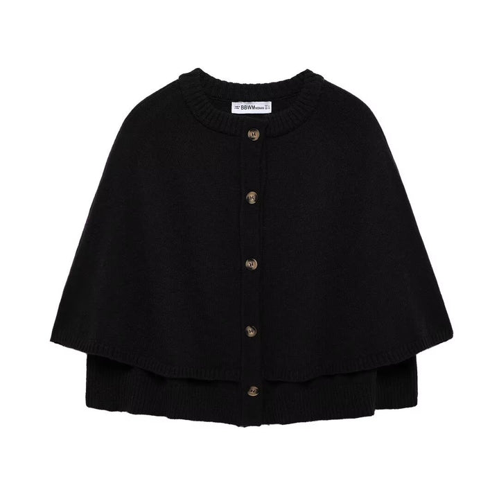Damen Cape-Cardigan mit Knopfleiste und zweilagigem Umhang Echo Archiv