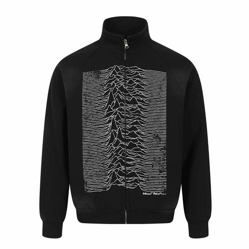 Unisex Grafik-Trainingsjacke mit Stehkragen, Raglanärmeln und durchgehendem Reißverschluss Echoarchiv
