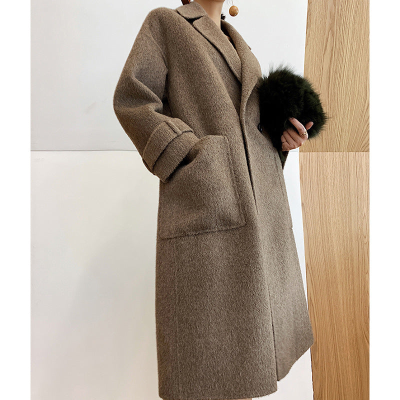 Damen Eleganter und bequemer Wollmantel Echoarchiv