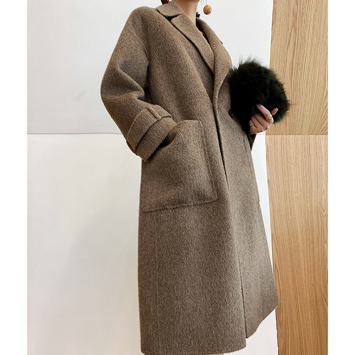 Damen Eleganter und bequemer Wollmantel Echoarchiv
