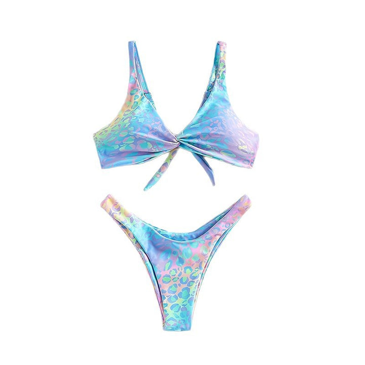 Damen Triangel-Bikini mit elastischem Riemen und verspieltem Knoten Echo Archiv