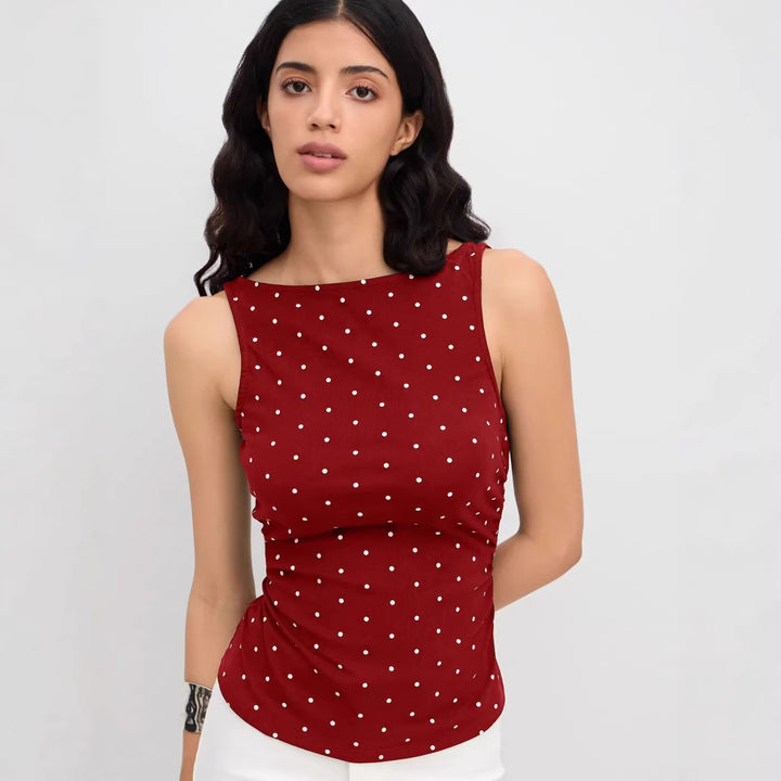 Damen Chic Rollkragen Top mit Raffung und Bindegürtel Echo Archiv