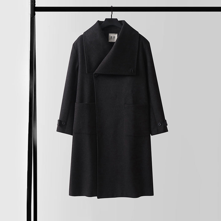 Damen Oversized Wollmix-Mantel mit weitem Schalkragen und aufgesetzten Taschen Echoarchiv