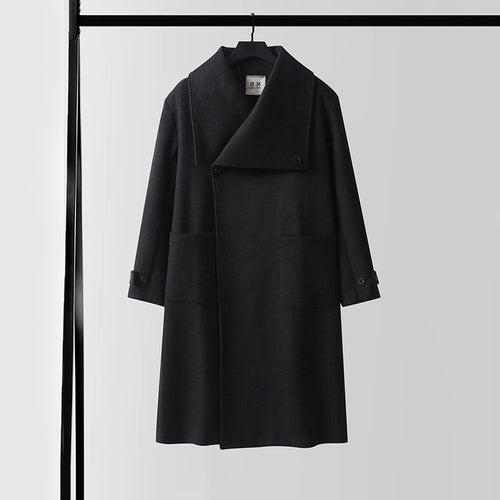 Damen Oversized Wollmix-Mantel mit weitem Schalkragen und aufgesetzten Taschen Echoarchiv
