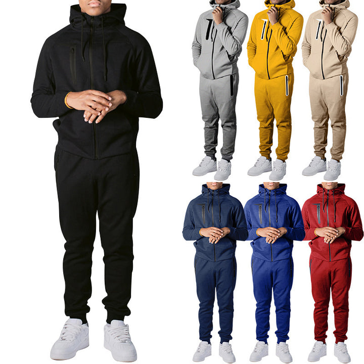 Herren sportliches Freizeit-Set mit hochelastischer Jacke und bequemen Jogginghosen Echoarchiv