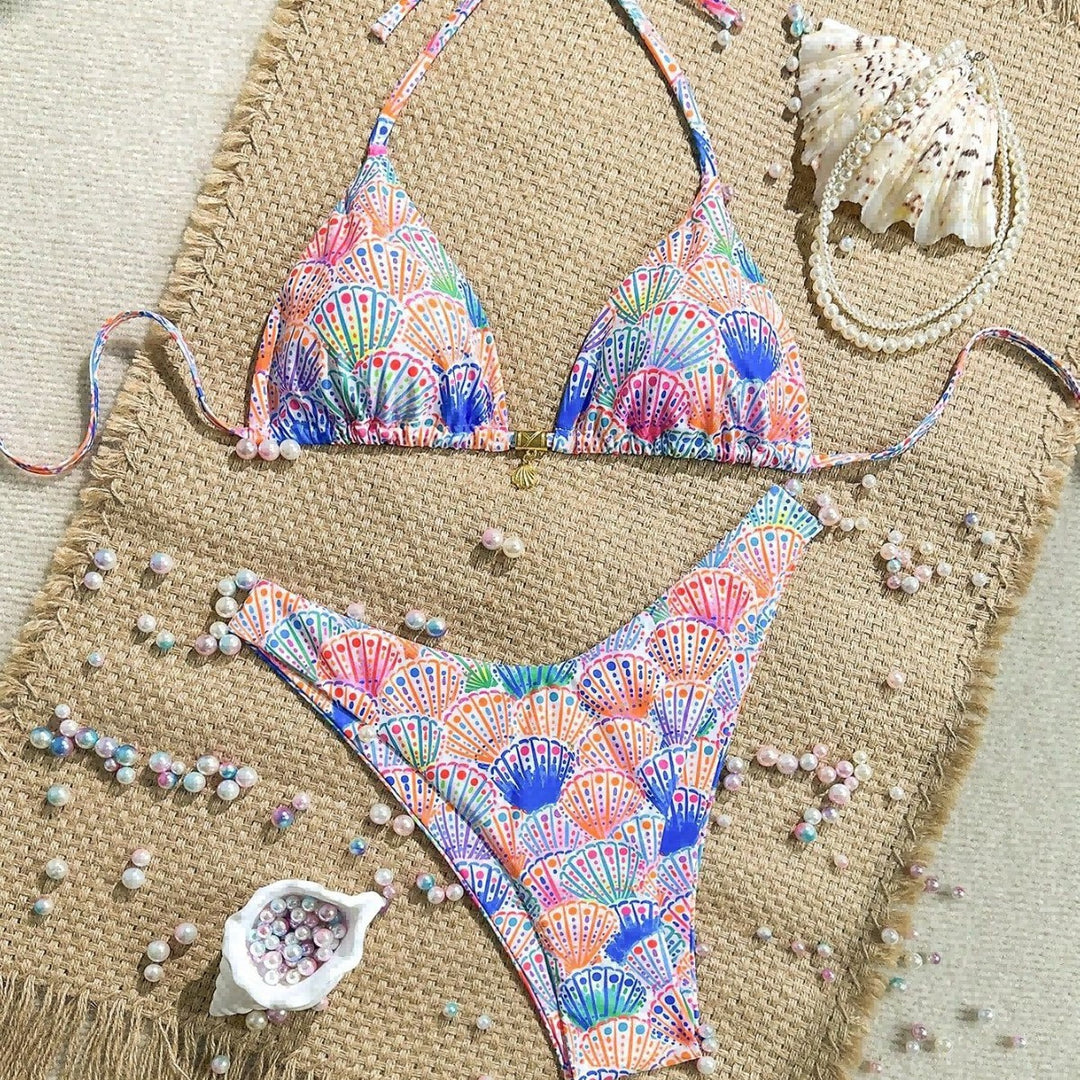 Damen Triangel-Bikini mit floralen Mustern Echo Archiv