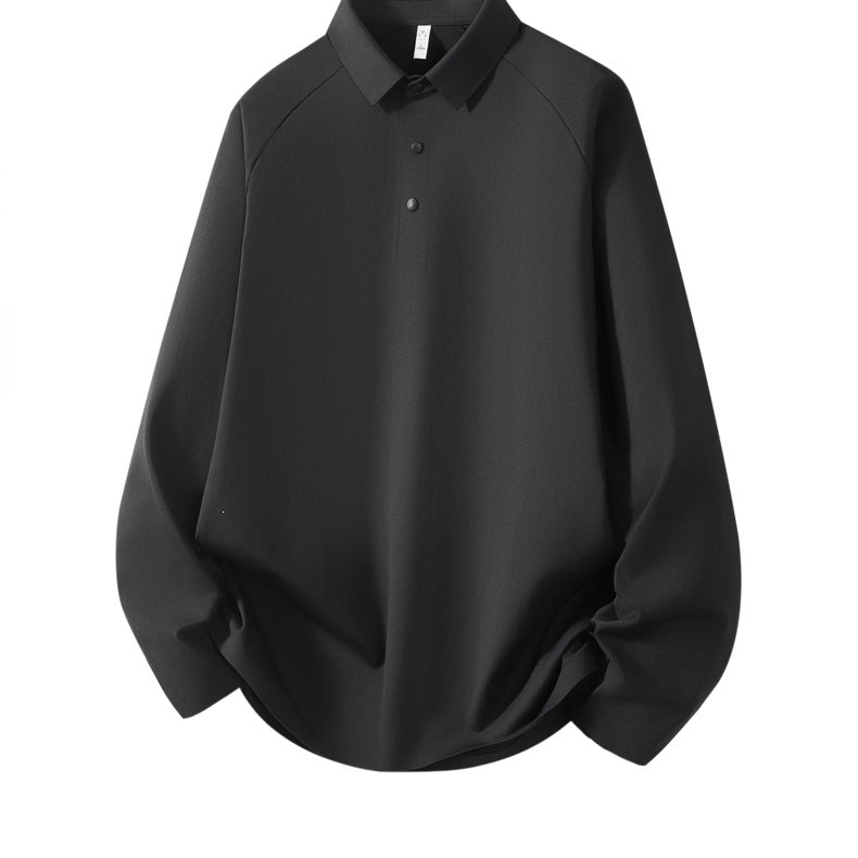 Herren Langarm-Poloshirt aus technischem Stretch mit Hemdkragen & Halbknopf-Leiste Echoarchiv