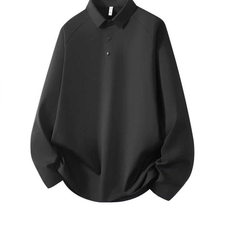 Herren Langarm-Poloshirt aus technischem Stretch mit Hemdkragen & Halbknopf-Leiste Echoarchiv