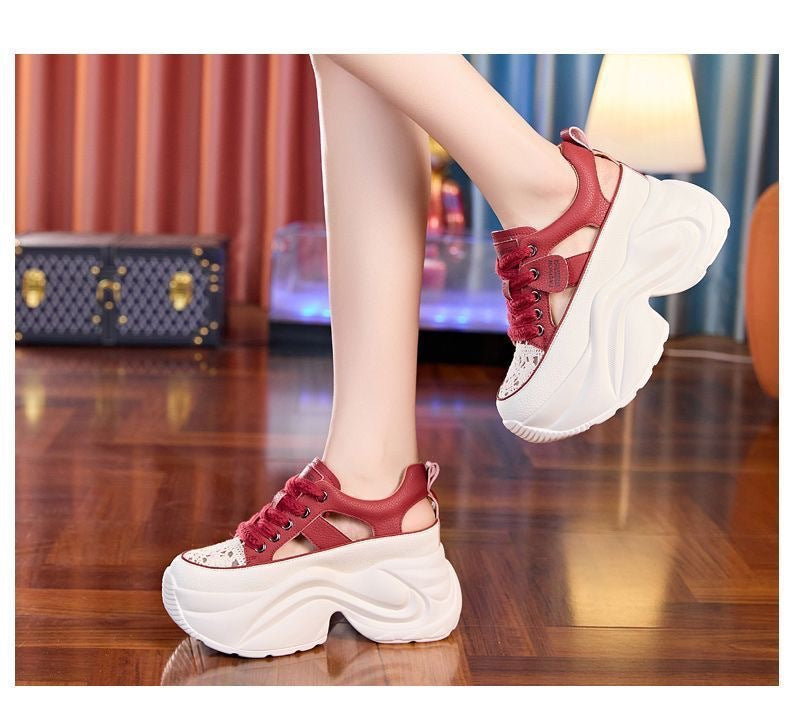 Damen Plateau-Sneaker mit luftiger Oberflächenstruktur und bequemer Dämpfung Echo Archiv