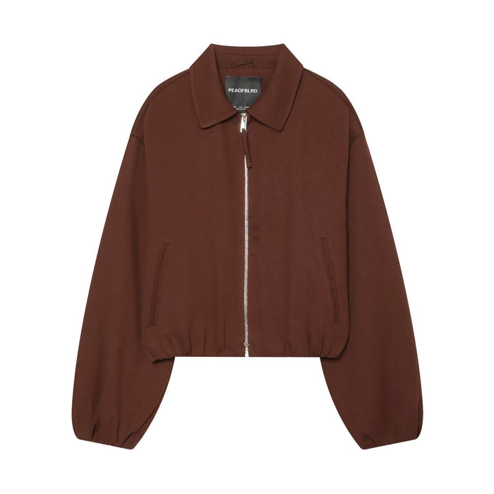 Damen Kurze Boxy-Blousonjacke aus Baumwollmix mit Front-Reißverschluss Echo Archiv