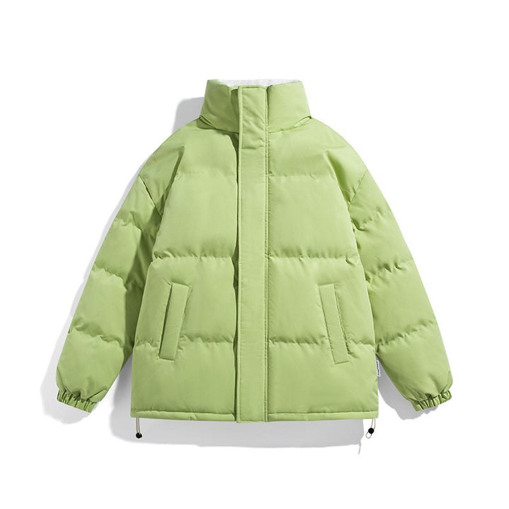 Unisex Boxy-Pufferjacke mit hohem Stehkragen, verdecktem Reißverschluss und verstellbarem Kordelzugsaum Echo Archiv