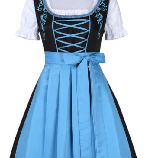 Damen  traditionelles Dirndl mit besticktem Mieder und geschnürter Vorderseite Echo Archiv