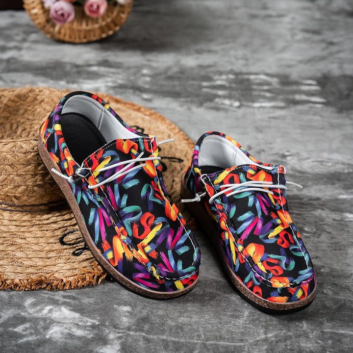 Damen Leichte Mokassin‑Sneaker mit ergonomischer Kork‑Optik‑Sohle – Névara