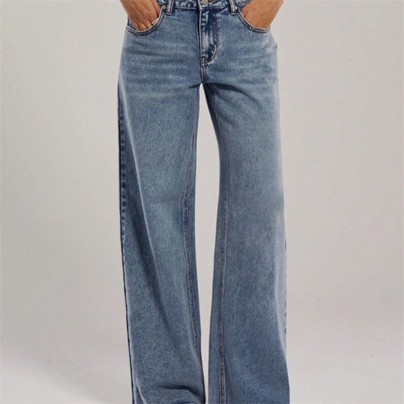 Damen Hochtaillierte Denimhose mit extraweiter Beinform und cleaner Vintage‑Waschung Echo Archiv