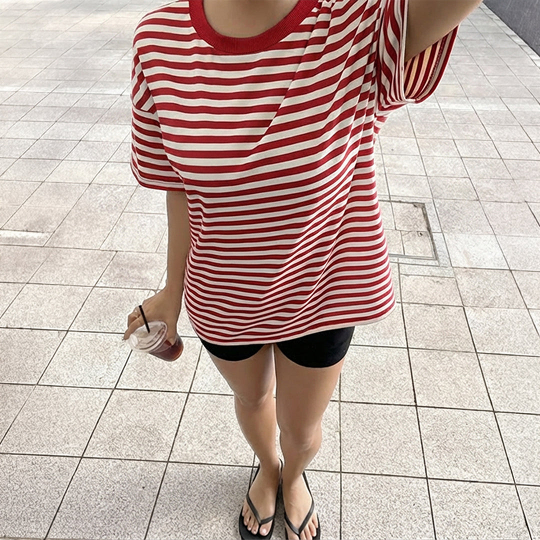Damen Oversized Streifen-T-Shirt Echo Archiv