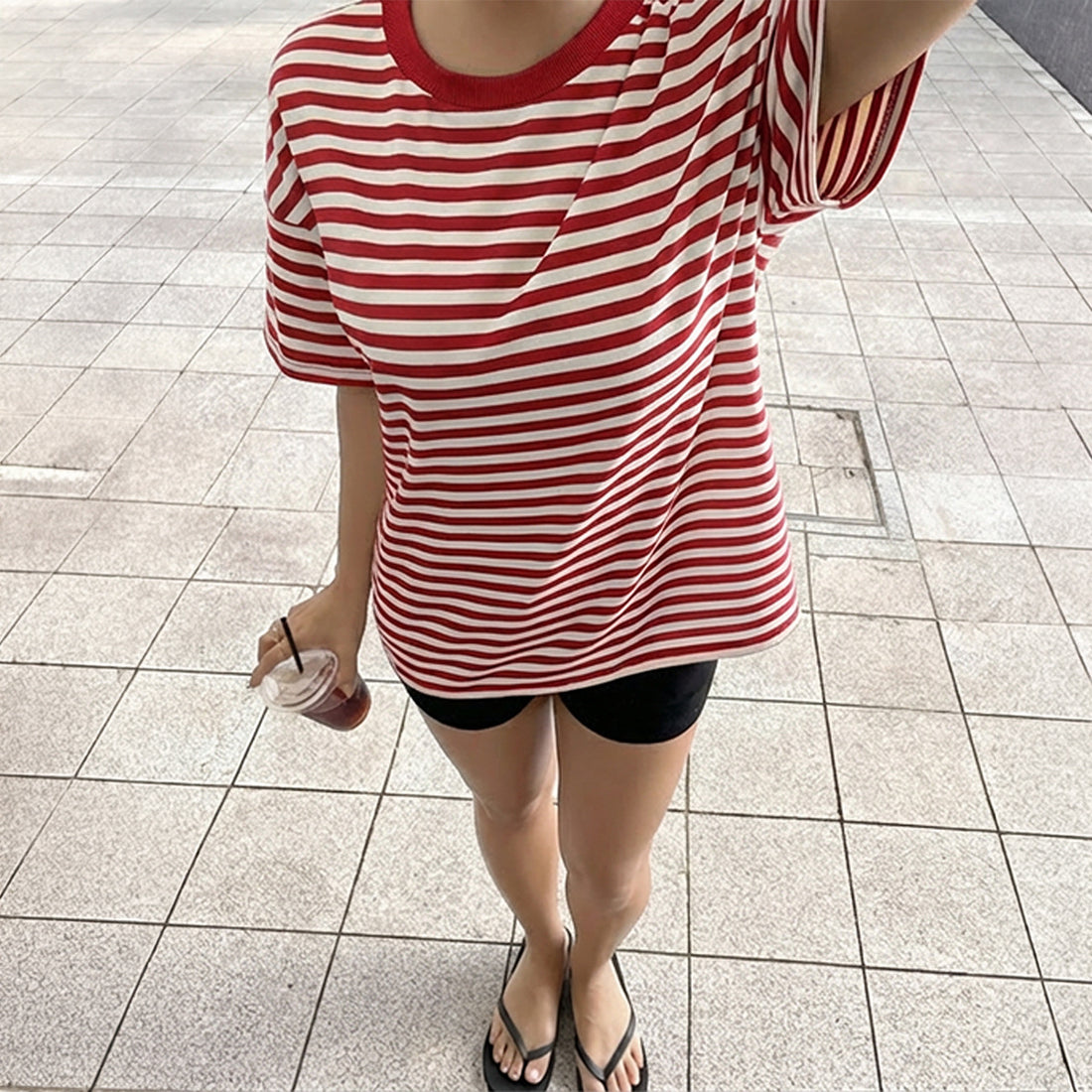 Damen Oversized Streifen-T-Shirt – Orélia