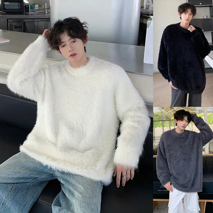 Damen Gemütlicher Oversized-Pullover mit flauschiger Textur Echoarchiv