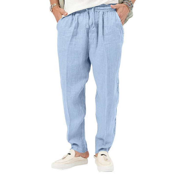 Herren Lockere Leinenhose mit elastischem Bund Echoarchiv