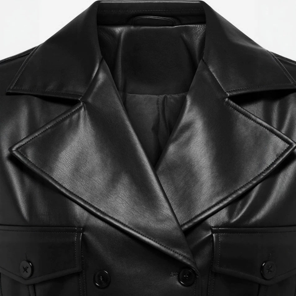Damen Cropped Lederjacke Echo Archiv