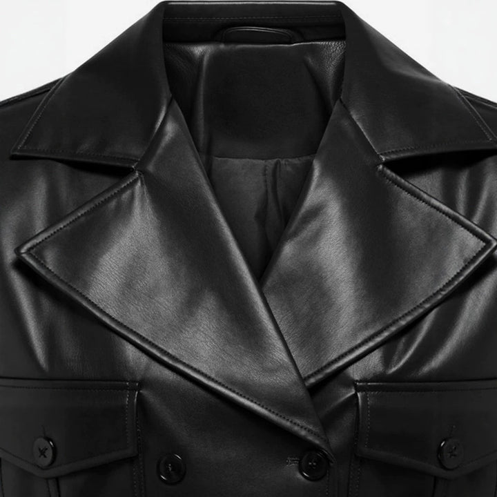Damen Cropped Lederjacke Echo Archiv
