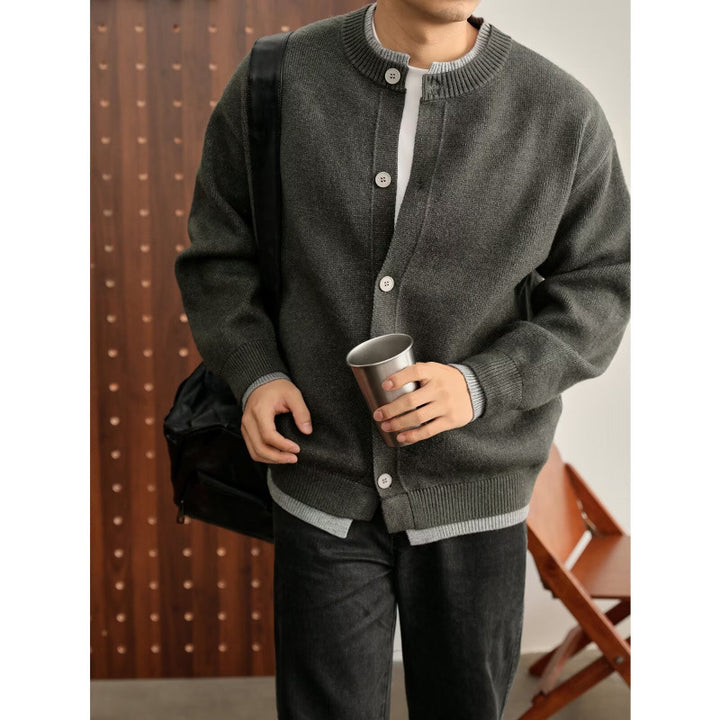 Herren Modische Strickjacke mit Rundhalsausschnitt Echo Archiv