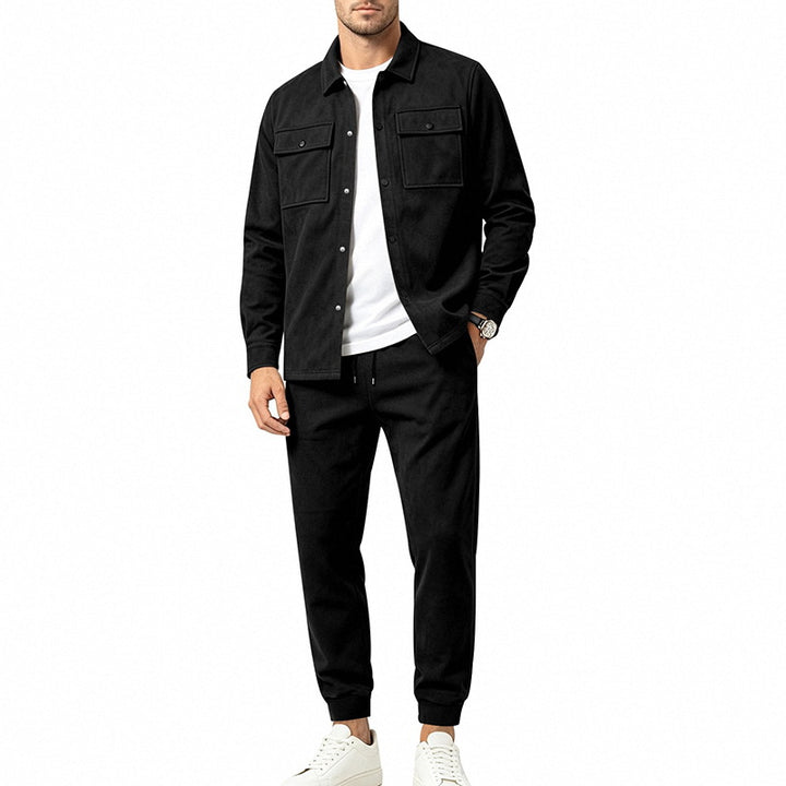 Herren Overshirt- und Jogginghose-Set aus weichem Baumwollmix Echoarchiv