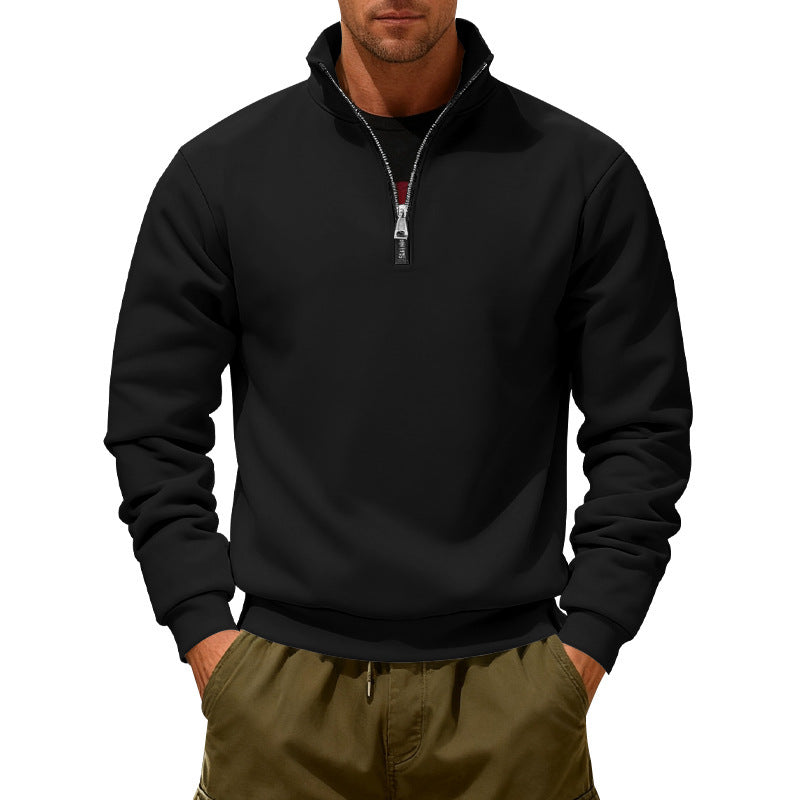 Herren Sportpullover mit modernem Stehkragen und praktischen Reißverschluss Echoarchiv