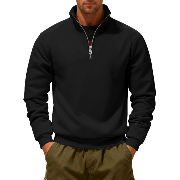Herren Sportpullover mit modernem Stehkragen und praktischen Reißverschluss Echoarchiv