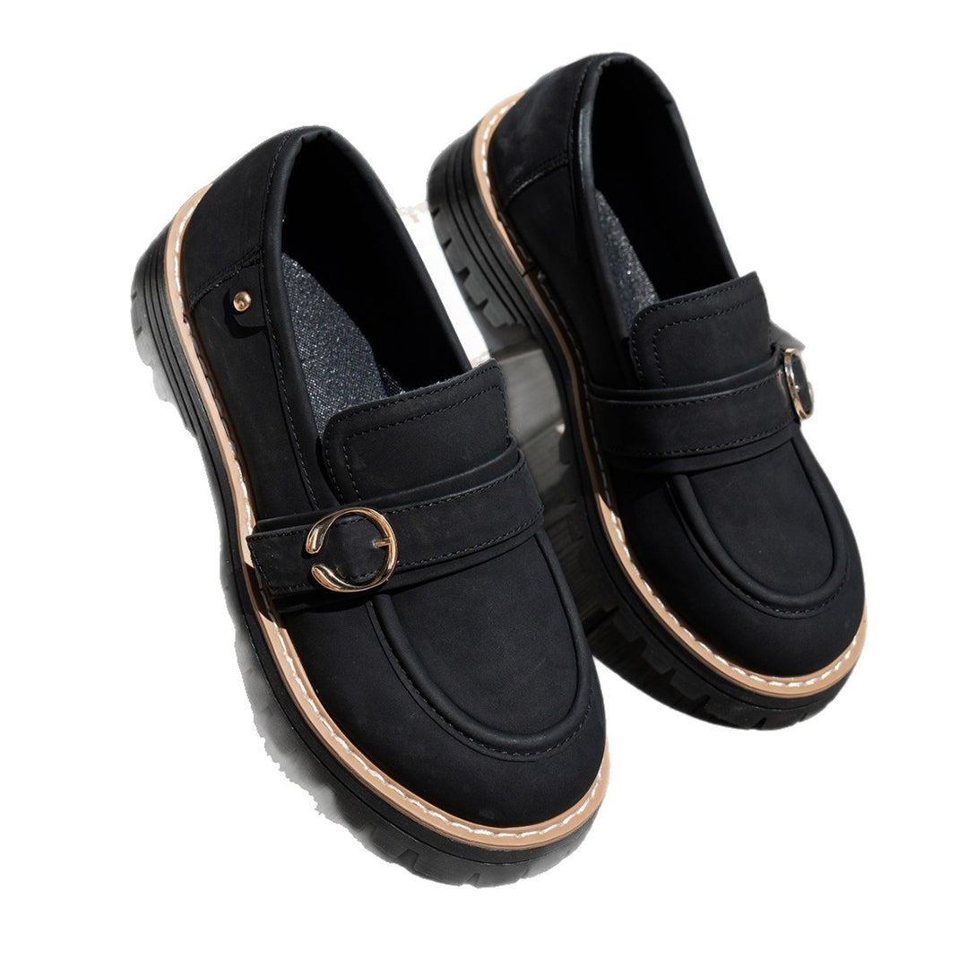 Damen robuster Loafer mit grober Profilsohle, gepolstertem Komfortfußbett und zierlicher Metallschnalle Echo Archiv