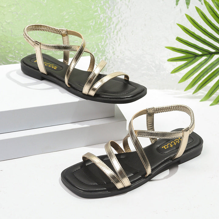 Damen Elegante Riemchen-Sandalen mit funkelnden Details Echoarchiv