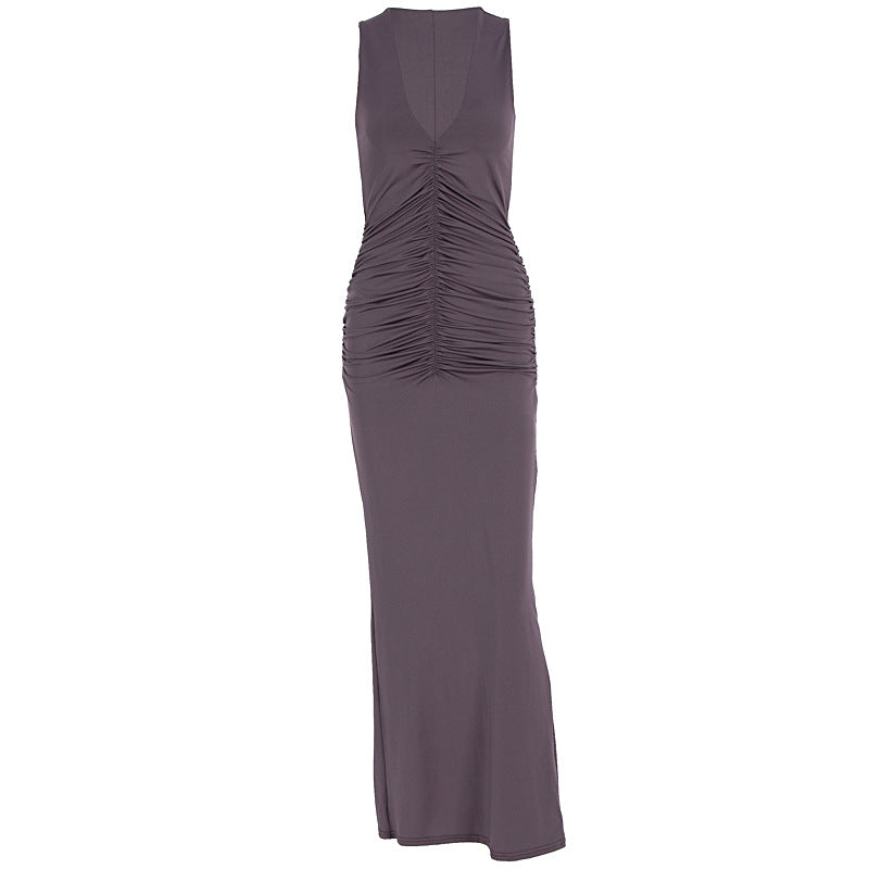 Damen figurbetontes Maxikleid mit raffiniertem Rüschendetail Echo Archiv