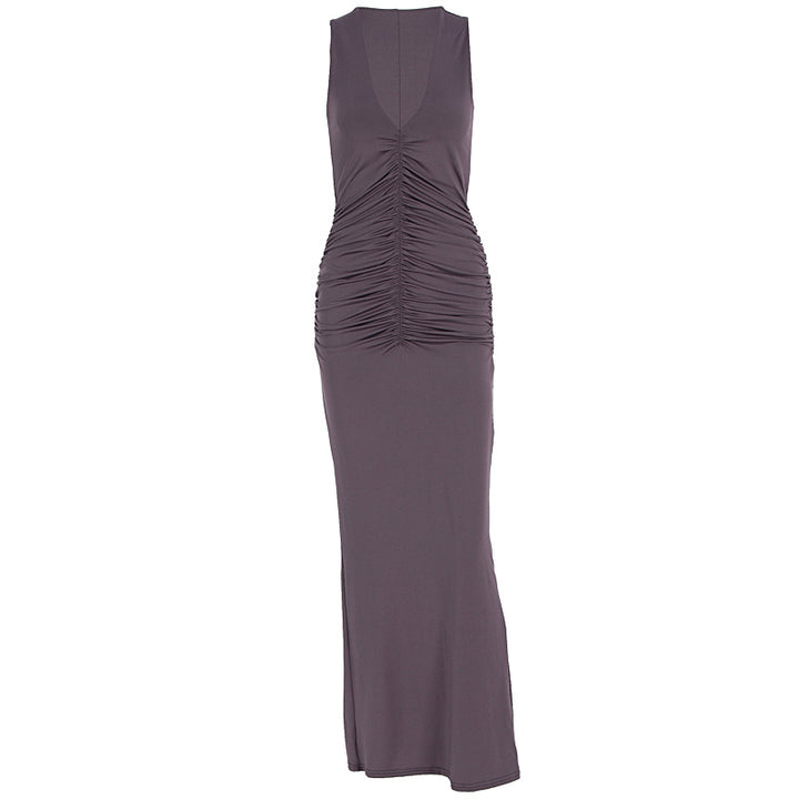 Damen figurbetontes Maxikleid mit raffiniertem Rüschendetail Echo Archiv