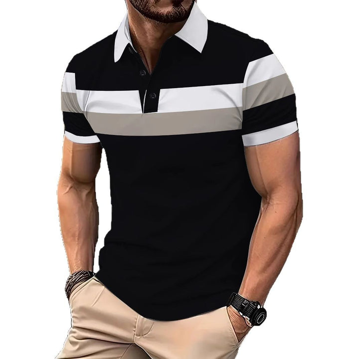 Herren Polohemd mit modischem Farbblockdesign Echoarchiv